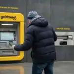 Geldmaat gebruiken: geld opnemen, storten en een automaat vinden